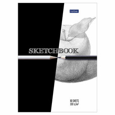 Скетчбук, белая бумага 100 г/м2, 145х205 мм, 80 л., гребень, твердая обложка, "Black&White", 80Тт5Aгрз_22298
