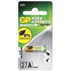 Батарейки GP High Voltage, 27 A, алкалиновая, для сигнализаций, 1 шт., в блистере (отрывной блок), 27AFRA-2C5