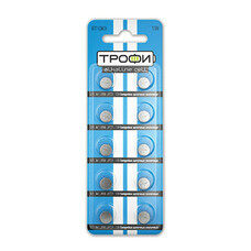 Батарейки ТРОФИ 361 (G11, LR721, LR58), комплект 10 шт., АЛКАЛИНОВЫЕ, в блистере, 1,5 В, 5060138476578