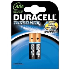 Батарейки DURACELL TurboMax, AAA LR3, Alkaline, комплект 2 шт., в блистере, 1,5 В