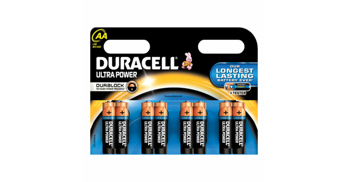 Батарейки DURACELL Ultra Power, AA (LR06, 15А), алкалиновые, КОМПЛЕКТ 8 шт....