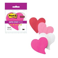 Блоки самоклеящиеся (стикеры) POST-IT Super Sticky, комплект 2 шт., "Сердце", 75 л., розовые/белые, 7350-HRT