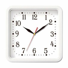 Часы настенные TROYKA 81810835, квадрат, белые, белая рамка, 26х26х3,5 см