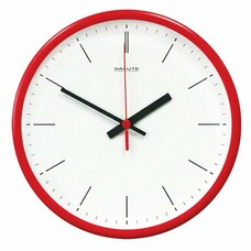 Часы настенные САЛЮТ П-2Б1-134, круг, белые, красная рамка, 26,5х26,5х3,8 см