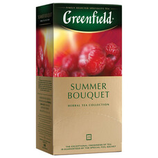 Чай GREENFIELD (Гринфилд) "Summer Bouguet", фруктовый (малина, шиповник), 25 пакетиков в конвертах по 1,5 г, 0433