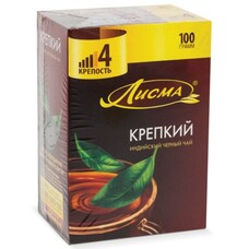 Чай ЛИСМА "Крепкий", черный, 100 пакетиков по 2 г, 201933