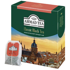 Чай AHMAD (Ахмад) "Classic Black Tea", черный, 100 пакетиков с ярлычками по 2 г, 1665