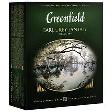 Чай GREENFIELD (Гринфилд) "Earl Grey Fantasy", черный с бергамотом, 100 пакетиков в конвертах по 2 г, 0584-09
