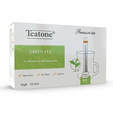 Чай в стиках TEATONE, зеленый, 100 стиков по 1,8г, ш/к 80456, 1241