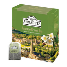 Чай AHMAD (Ахмад) "Jasmine Green Tea", зелёный с жасмином, 100 пакетиков по 2 г, 475-012