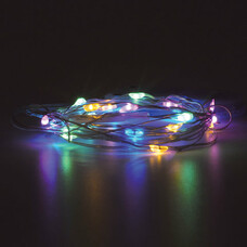 Электрогирлянда светодиодная ЗОЛОТАЯ СКАЗКА "Роса", 20 ламп, 2 м, многоцветная, на батарейках