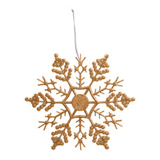 Украшение елочное подвесное "Снежинка-паутинка золотая", 16,5х16,5 см, пластик, 75095, 77912