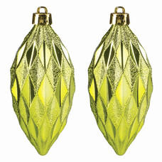 Украшения декоративные подвесные "Лимонная еловая шишка", набор 2 шт., пластик, 5х10 см, 76079