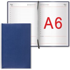 Ежедневник BRAUBERG недатированный, А6, 100х150 мм, "Select", под зернистую кожу, 160 л., темно-синий, 28384