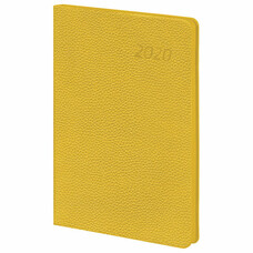 Ежедневник датированный 2020 А5, BRAUBERG "Stylish", интегральная обложка, цветной срез, желтый, 138х213 мм, 129790