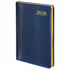 Еженедельник датированный 2020 А5, BRAUBERG "Iguana", кожа змеи, кремовый блок, золотой срез, синий, 145х215 мм, 129646