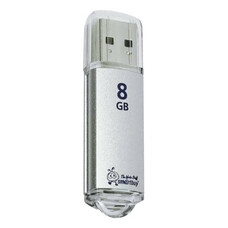 Флэш-диск 8 GB, SMARTBUY V-Cut, USB 2.0, металлический корпус, серебристый, SB8GBVC-S