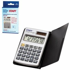 Калькулятор STAFF карманный металлический STF-1008, 8 разрядов, двойное питание, 103х62 мм