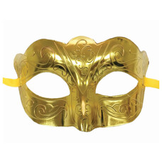 Маска карнавальная "Блестящая золотая", 15,5х9х7,5 см, ПВХ, с атласной лентой, 75236