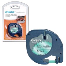Картридж для принтеров этикеток DYMO LetraTag, 12 мм х 4 м, лента пластиковая, зеленый металлик, S0721740