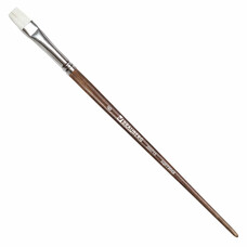 Кисть художественная профессиональная BRAUBERG ART "CLASSIC", щетина, плоская, № 6, длинная ручка