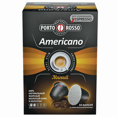 Капсулы для кофемашин NESPRESSO "Americano", натуральный кофе, 10 шт. х 5 г, PORTO ROSSO