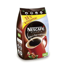 Кофе растворимый NESCAFE (Нескафе) "Classic", 1000 г, мягкая упаковка, 12315663