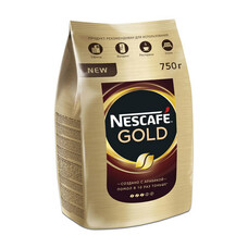 Кофе молотый в растворимом NESCAFE (Нескафе) "Gold", сублимированный, 750 г, мягкая упаковка, 12146905