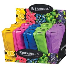 Пенал-косметичка BRAUBERG, под искусственную кожу, ассорти 5 цветов, "Блеск", 20х6х4 см, дисплей, 223896