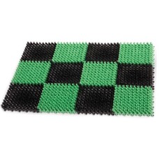 Коврик входной пластиковый грязезащитный "Травка", 55х41х1,8 см, зеленый-черный, IDEA, М 2280