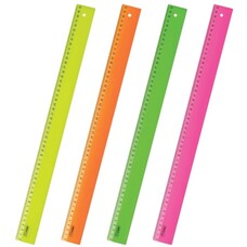 Линейка пластиковая 50 см, СТАММ "Neon", непрозрачная, неоновая, ассорти, ЛН93