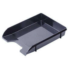 Лоток горизонтальный для бумаг BRAUBERG "Classic", 330х240х62 мм, черный, 237285