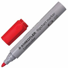 Маркер для флипчарта STAEDTLER "Lumocolor", непропитывающий, круглый, 2 мм, красный, 356-2