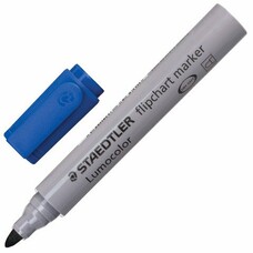 Маркер для флипчарта STAEDTLER "Lumocolor", непропитывающий, круглый, 2 мм, синий, 356-3
