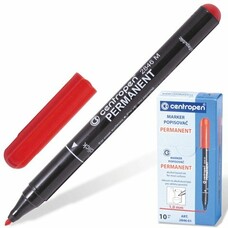 Маркер перманентный (нестираемый) CENTROPEN, тонкий наконечник, 1 мм, красный, 2846/1