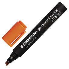Маркер перманентный (нестираемый) STAEDTLER "Lumocolor", скошенный, 2-5 мм, оранжевый, 350-4