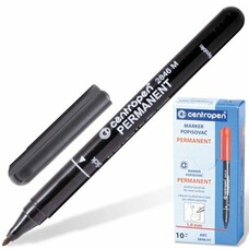 Маркер перманентный (нестираемый) CENTROPEN, тонкий наконечник, 1 мм, черный, 2846/1