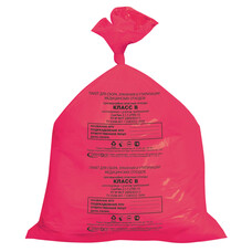 Мешки для мусора медицинские, комплект 50 шт., класс В (красные), 30 л, 50х60 см, 15 мкм, АКВИКОМП