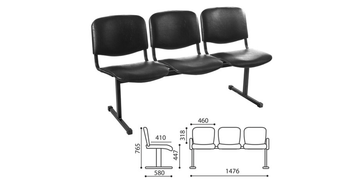 Блок стульев 3 х местный
