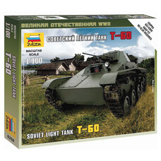 Модель для сборки ТАНК "Легкий советский Т-60", масштаб 1:100, ЗВЕЗДА, 6258