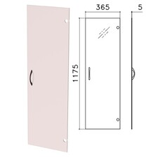 Дверь СТЕКЛО тонированное, средняя, "Фея", "Монолит", 365х1175х5 мм, без фурнитуры, ДМ43