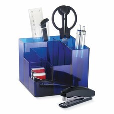 Канцелярский набор BRAUBERG, 9 предметов, вращающаяся конструкция, синий, картонная коробка, 224318