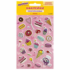 Наклейки зефирные "Сладости", 10х15 см, ЮНЛАНДИЯ, 661800