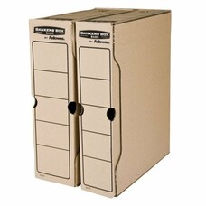 Накопитель документов, лоток-коробка FELLOWES Bankers Box "Basic", 100 мм, бурый, до 850 л., FS-00102