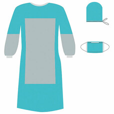 Комплект одежды для хирурга КХ-03 с усиленной защитой ГЕКСА одноразовый стерильный 3 предмета