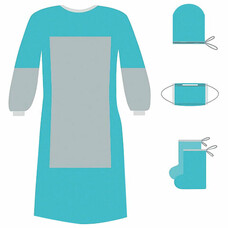 Комплект одежды для хирурга КХ-02 с усиленной защитой ГЕКСА одноразовый стерильный 4 предмета