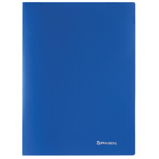 Папка на 2 кольцах BRAUBERG "Office", 21 мм, синяя, до 80 листов, 0,5 мм, 221611