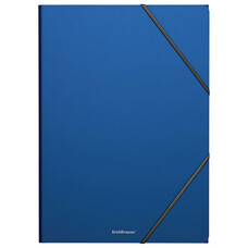Папка на резинках ERICH KRAUSE "Classic", А4, до 300 листов, 400 мкм, синяя, 47190