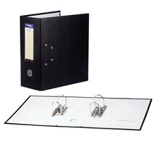 Папка-регистратор с двумя арочными механизмами (до 1100 листов), покрытие ПВХ, 125 мм, черная, 251540