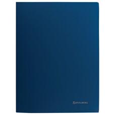 Папка с металлическим скоросшивателем BRAUBERG стандарт, синяя, до 100 листов, 0,6 мм, 221633